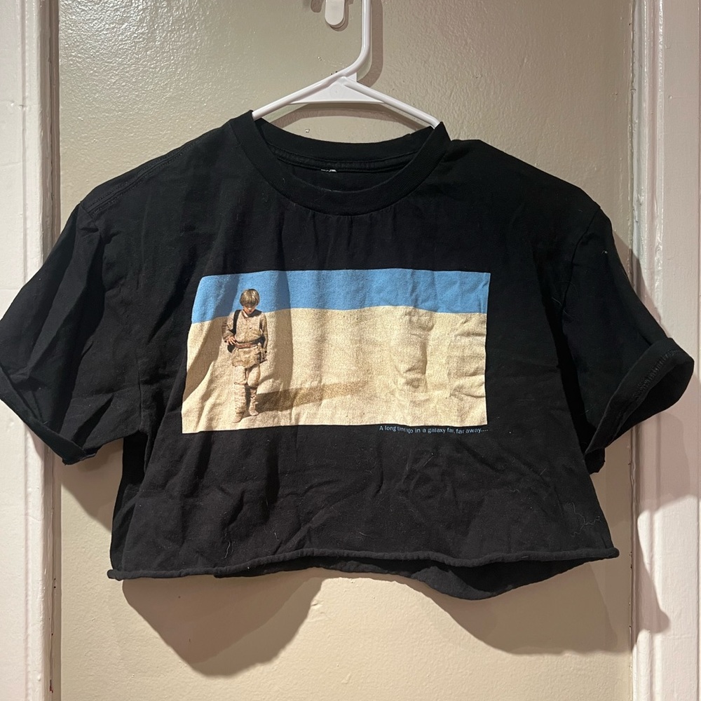 Star Wars Cropped Black Tee Shirt